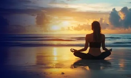 Meditação tradicional clássica ao pôr do sol